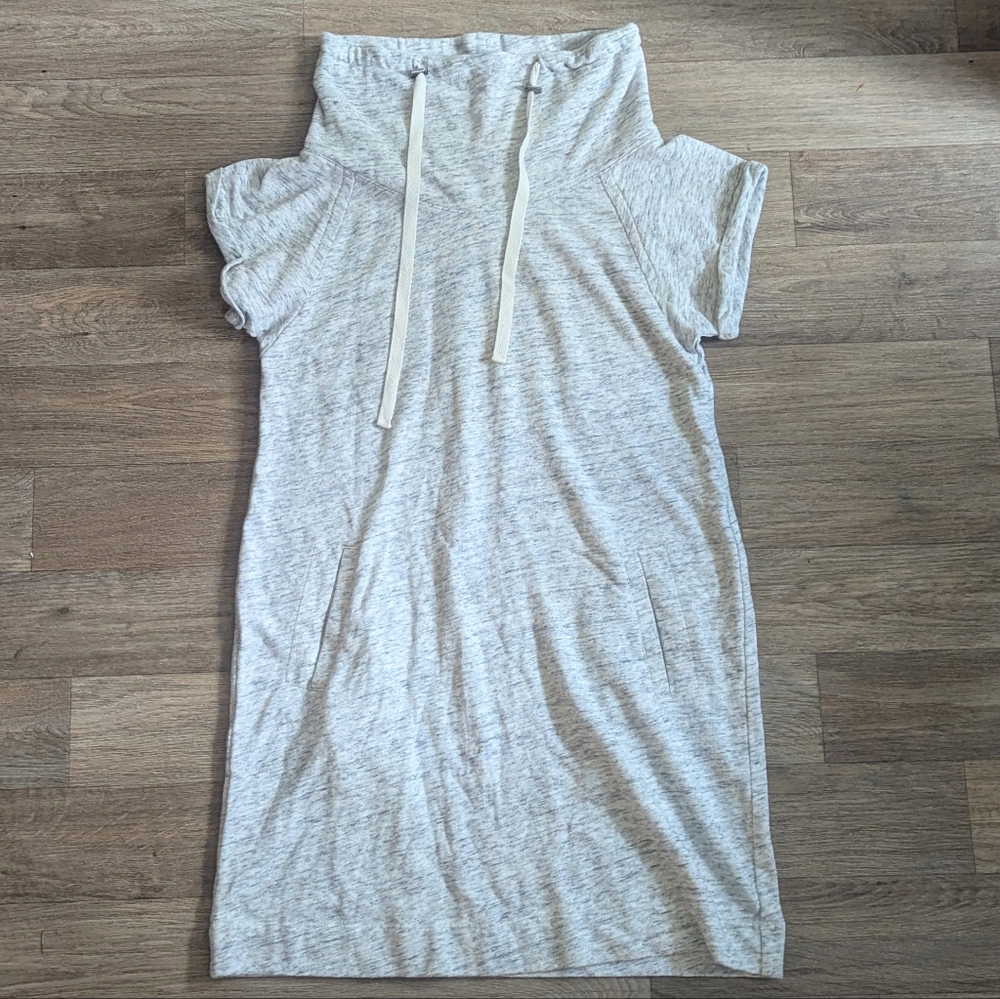 Loft Cowlneck Spacedyed Marled Gray Sweatshirt Athletic Dress Size Small